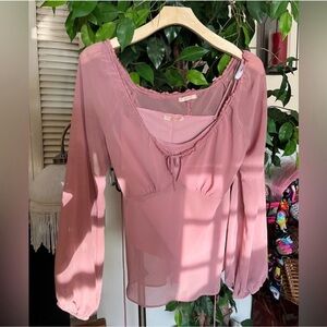 Forever 21 Mauve Sheer Blouse